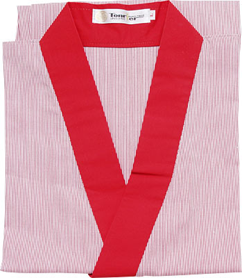 [ CHEF UNIFORM (STRIPES, RED), L ]
