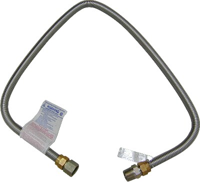 GAS HOSE, CORRUGATED, S/S, 24