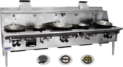 [ CHINESE STOVE,NY S/S,5 BURNERS ]