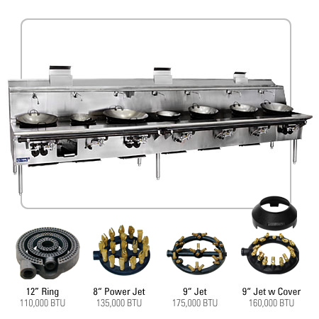 CHINESE STOVE,NY REG,7 BURNERS,W/BASKET KECVCRLN015