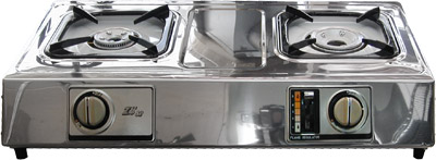 [ PORTABLE STOVE, S/S, 2-BURNER, ]