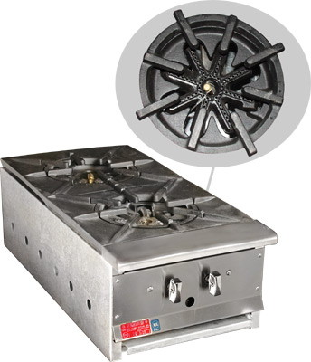 [ HOT PLATE, GAS, 2-BURNER, 60,0 ]