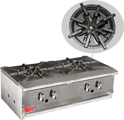 [ HOT PLATE, GAS, 2-BURNER, 60,0 ]