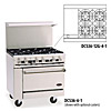 [ RANGE, 36"W, 4 BURNERS, W/OVEN & GRIDDLE ]