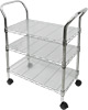 [ PUSH CART, W/3 TIERS WIRE SHELVES ]
