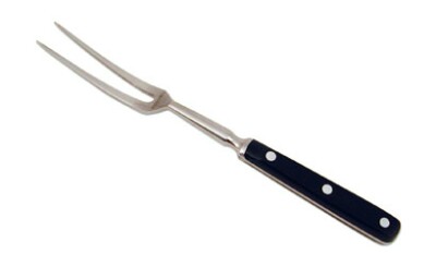 COOKING FORK,S/S,W/WOOD HDLE,H/D,12
