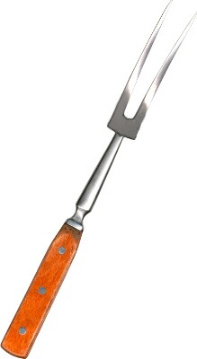 COOKING FORK,S/S,W/WOOD HDLE,H/D,12