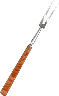 COOKING FORK,S/S,W/WOOD HDLE,H/D,18