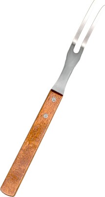 COOKING FORK,S/S,W/WOOD HDLE,L/D,13