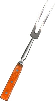COOKING FORK, S/S, WOOD HANDLE, 13.5