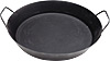 [ WOK,FLAT BTM,BLK STEEL,13",2-HDL,WELDED ]