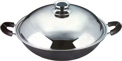 [ WOK W/COVER, NON STICK CASTIRO ]