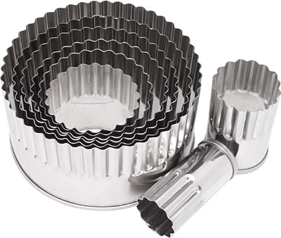 [ COOKIE CUTTER SET, ROUND, FLUT ]