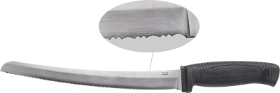 [ SERRATED KNIFE, S/S, RUBBER HD ]