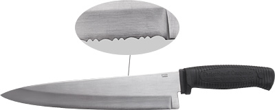 [ SERRATED KNIFE, S/S, RUBBER HD ]
