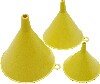 [ FUNNEL, PLASTIC, YELLOW, SET OF 3 ]