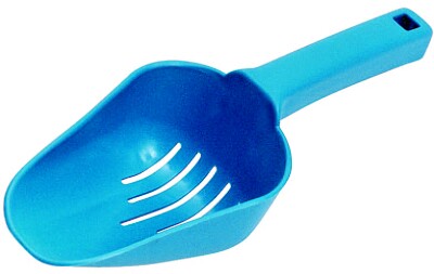 [ SCOOP, PLASTIC, SLOTTED, BLUE, ]