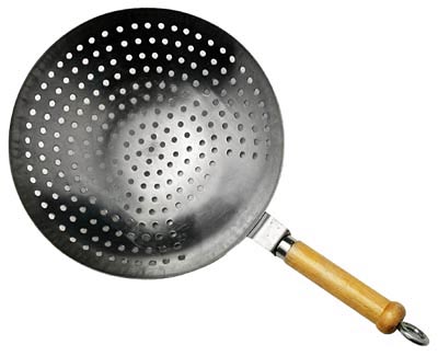 OIL STRAINER, S/S W WOOD HANDLE, 11