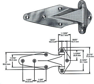 [ HINGE, NARROW FLANGE, POLISHED ]