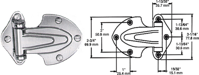 [ HINGE, NARROW FLANGE, POLISHED ]