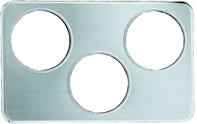 [ ADAPTOR PLATE, S/S, W/THREE 6. ]