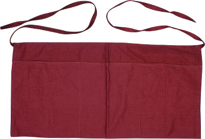 APRON, WAITRESS, WAIST,2-PACKET,BURGUNDY SAP033