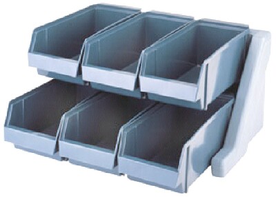 [ ORGANIZER ,RACK W/  6 BINS - T ]