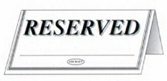 [ SIGN, P.CARDBOARD,RESERVED 25  ]