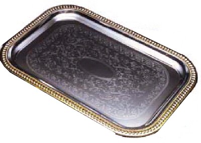 SERVICE TRAY,CHROME,RECT,18-1/4