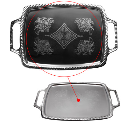 [ SERVICE TRAY,CHROME,RECT W. 2  ]