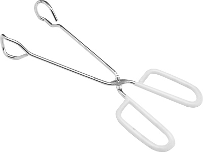 SCISSOR TONG,CHROME W/COATED HDL,10