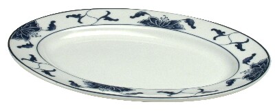CAMEO, BLUE LOTUS, OVAL PLATTER, 16