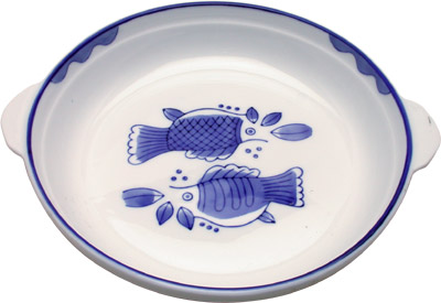 [ BLUE CARP, PLATE, RD, W/HANDLE ]