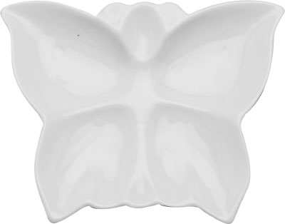 PLATE, BUTTERFLY, PLAIN WHITE, 7.5