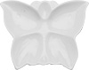 [ PLATE, BUTTERFLY, PLAIN WHITE, 7.5" X 6" ]
