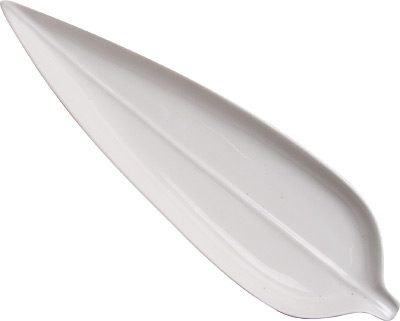 [ PLATE, BAMBOO LEAF, WHITE, 10