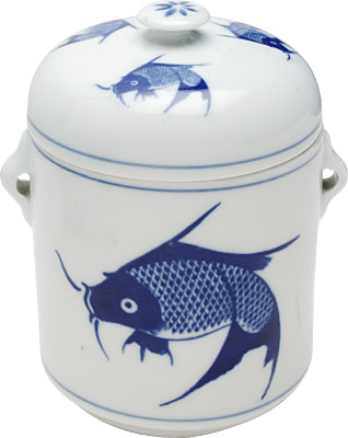 [ STEW POT, BLUE FISH, 4-1/4