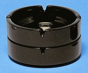 [ 6941210 BLACK ASHTRAY, GLASS,  ]