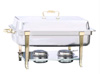 [ CHAFER, FULL SIZE, 8 QT, GOLDEN FRAME ]