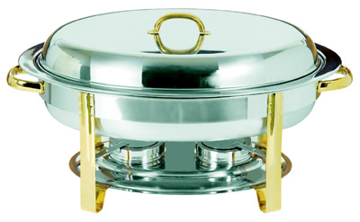 CHAFER, OVAL, 6 QT, GOLDEN FRAME TTHC010