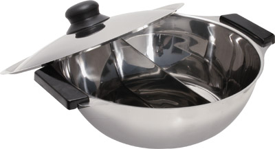 [ FONDUE DIVIDED POT, S/S, 11-5/ ]