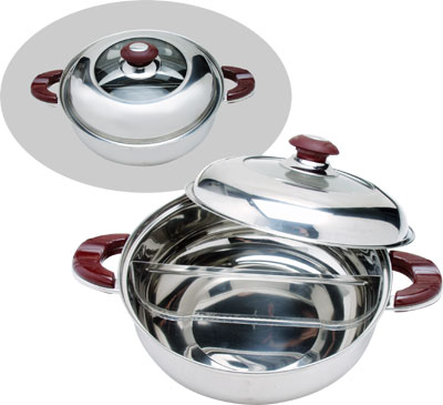 [ FONDUE DIVIDED POT, S/S,11