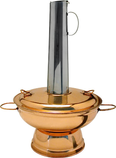 FONDUE POT, CHARCOAL, LONG CHUTE, COPPER TTHF017