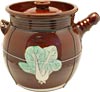 [ SOUP POT, CERAMIC, 1-HANDLE, WIRE, 7.5"D ]