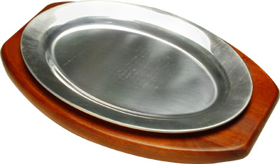 [ SIZZLING PLATTER SET,ALUM,OVAL ]
