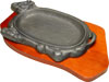 [ SIZZLING PLATTER SET,CAST IRON, 7.5"X5" ]