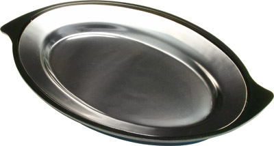 SIZZLING PLATTER SET,S/S,LEAF,12.5