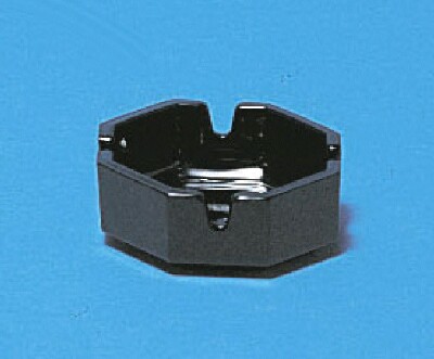 [ ASH TRAY,GLASS,BLACK,3-1/4