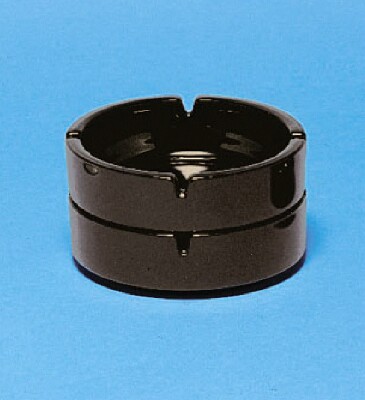 [ ASH TRAY,GLASS,BLACK,5-3/4
