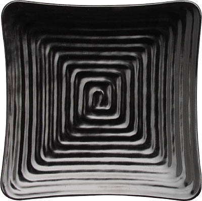 [ PLATE, MEL., TEXTURED, SQ, BLK ]